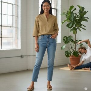 Tri-Mountain Yellow Button Down Work Shirt